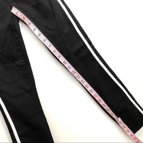 7 For All Mankind size 23 b(air) The Ankle Skinny black jeans white stripe 505B3 - Picture 15 of 15
